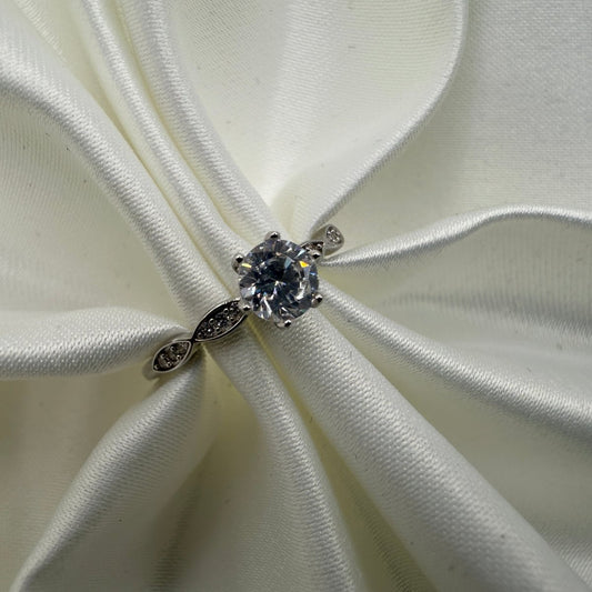 Elaris Dawn Princess Cut Adjustable Silver Ring - CouplesPicks