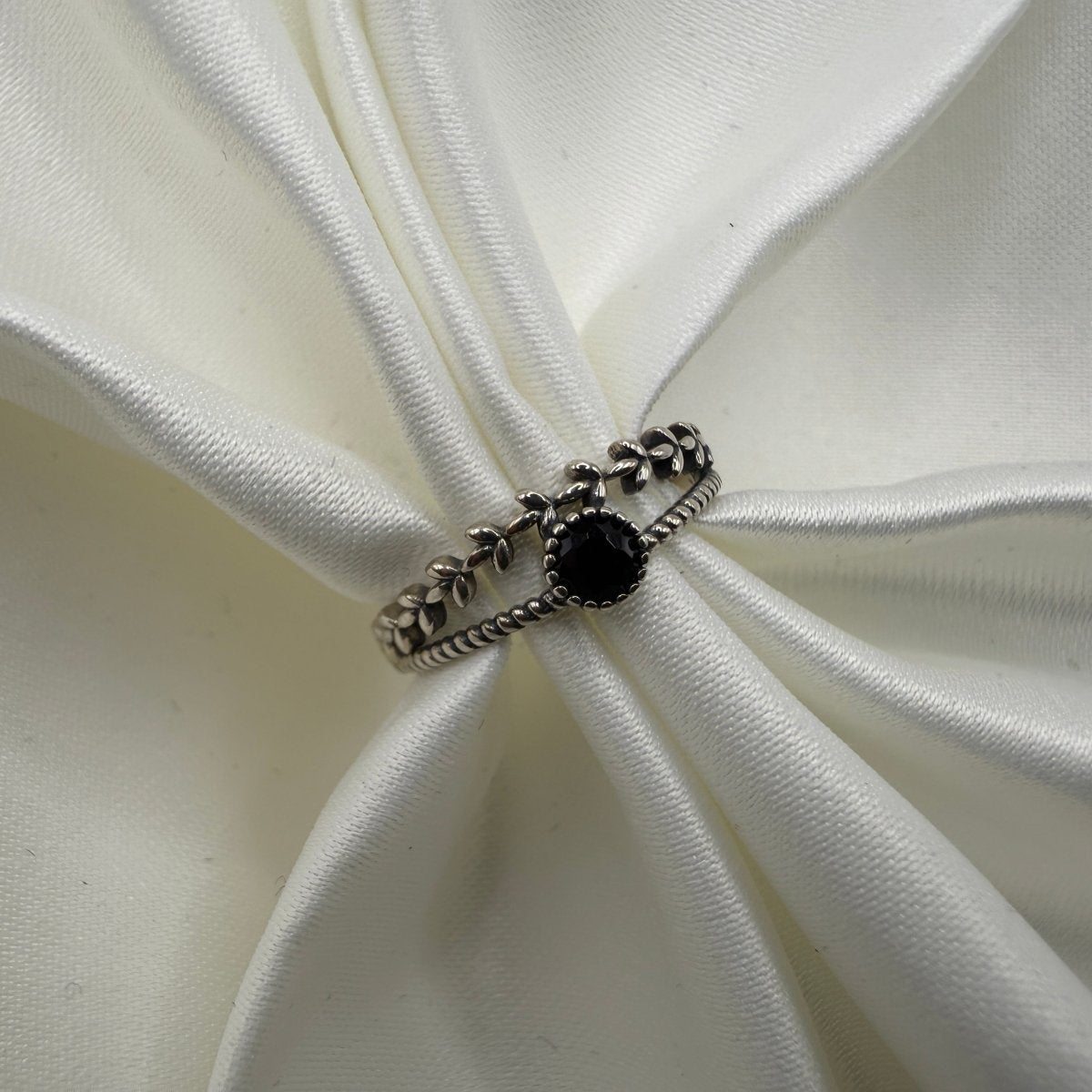 Luneth Moon Branch Adjustable Silver Ring - CouplesPicks