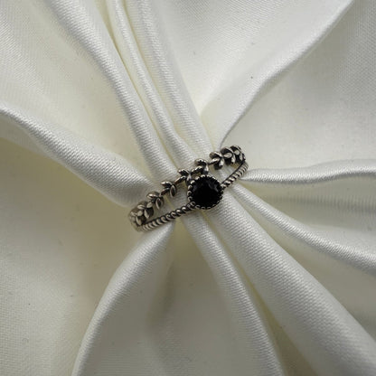 Luneth Moon Branch Adjustable Silver Ring - CouplesPicks