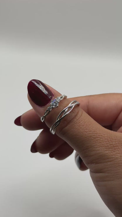925 Sterling Silver Matching Ring Set – Elyndra