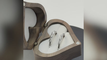 Adjustable Silver Bone Couples Rings – 925 Sterling Silver Matching Set