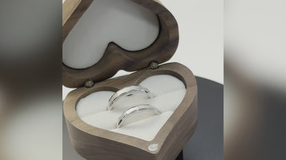 Adjustable 925 Sterling Silver Sanded Path Couples Rings – Custom Engraved