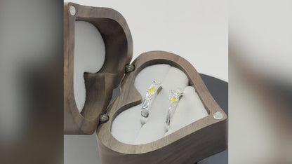 Yellow Heart Ring Set
