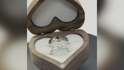 Adjustable 925 Sterling Silver Knight & Queen Couples Rings – Custom Engraved