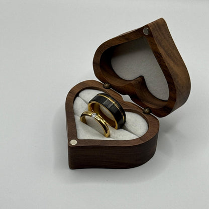Stainless Steel and Tungsten Ring Black & Gold Design | “Zyvenne - CouplesPicks