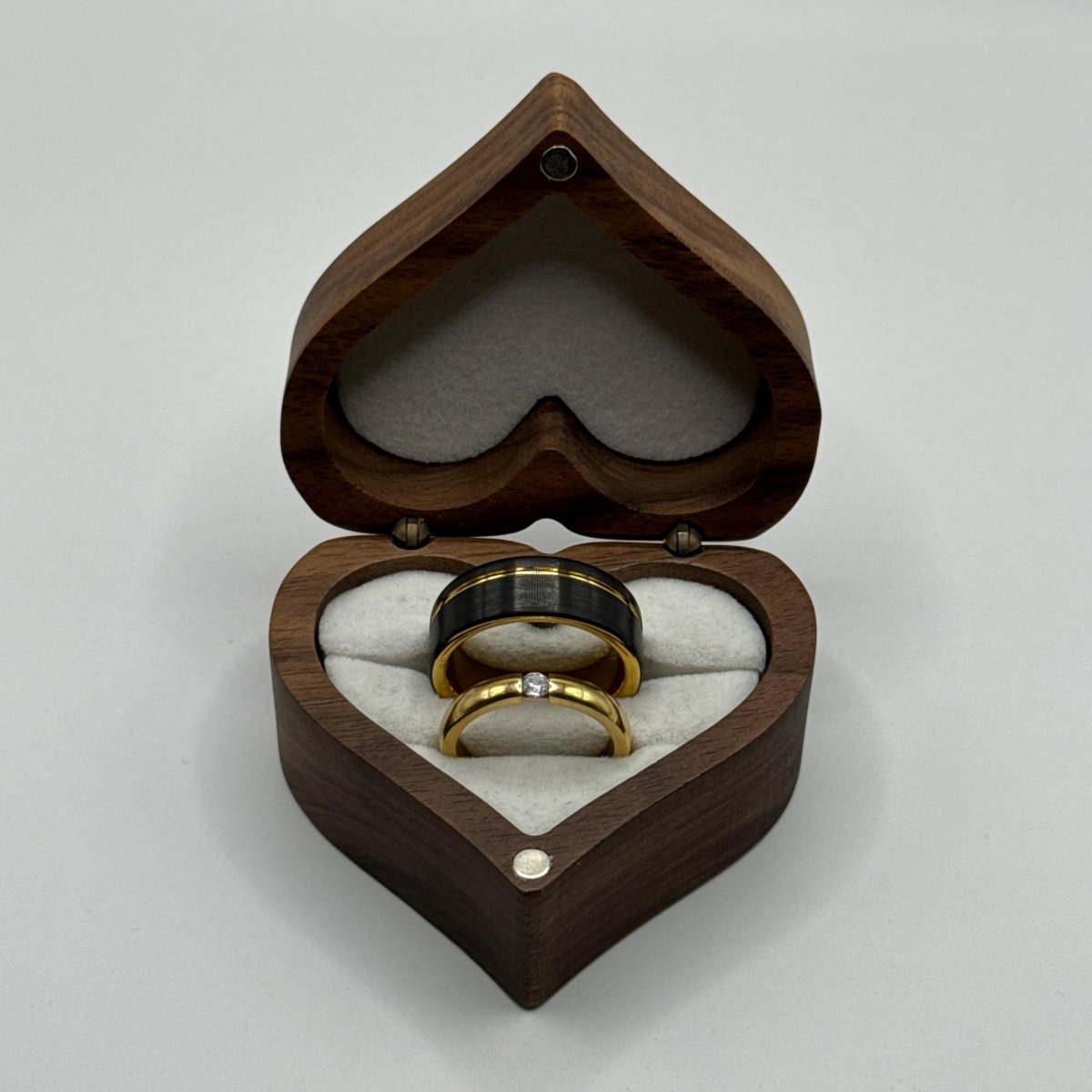 Stainless Steel and Tungsten Ring Black & Gold Design | “Zyvenne - CouplesPicks