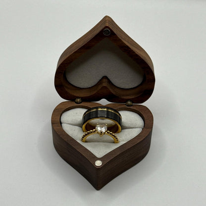Stainless Steel and Tungsten Ring Black & Gold Zirconia Design | “Ardenya - CouplesPicks