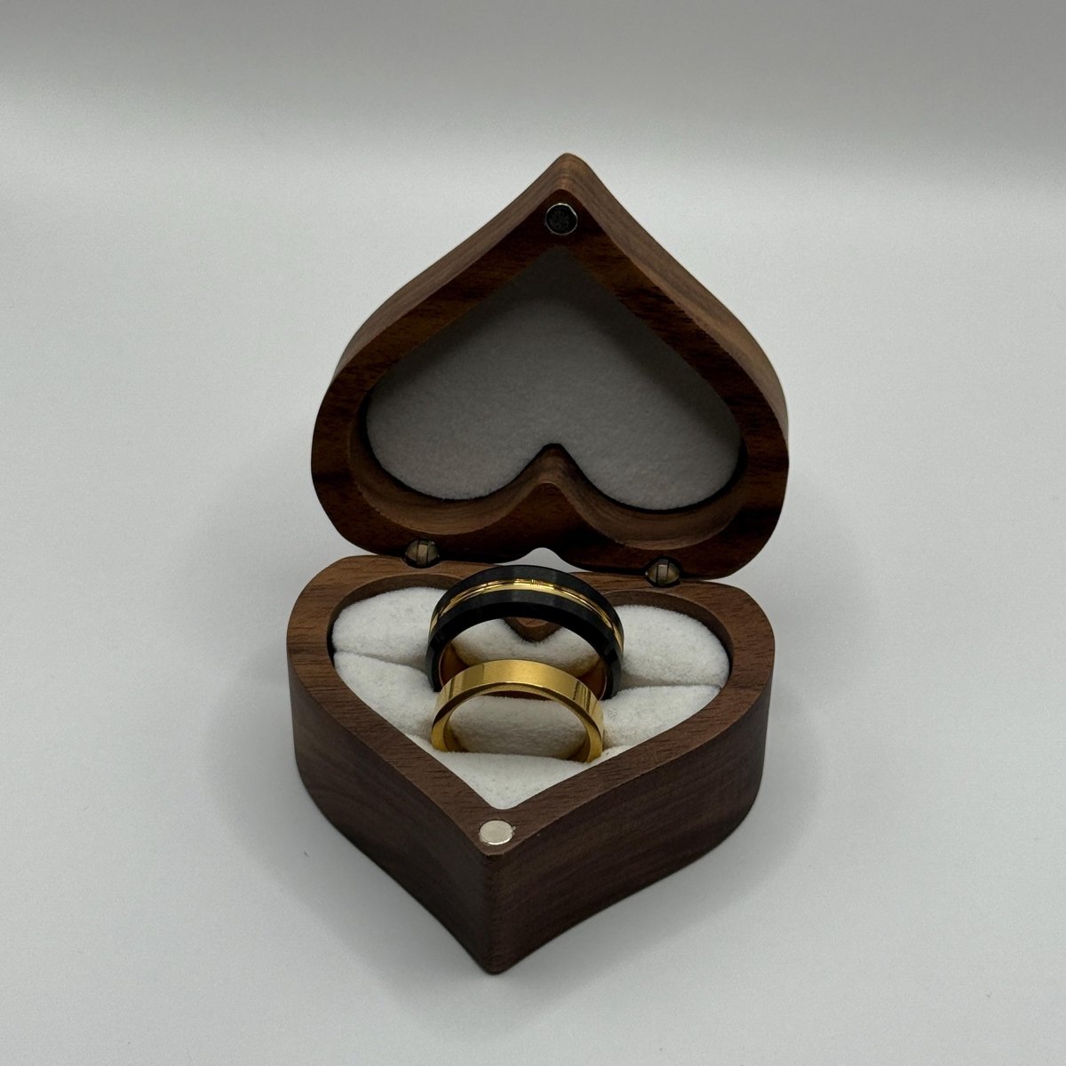 Stainless Steel and Tungsten Ring Gold & Black Couple Design | “Eryndira - CouplesPicks