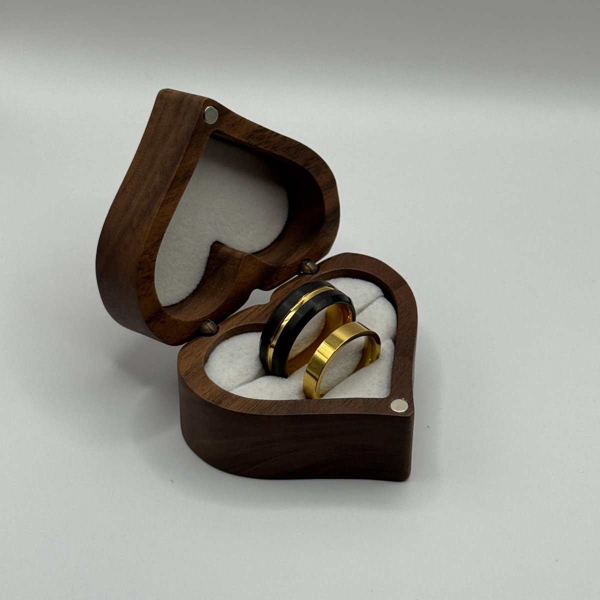 Stainless Steel and Tungsten Ring Gold & Black Couple Design | “Eryndira - CouplesPicks