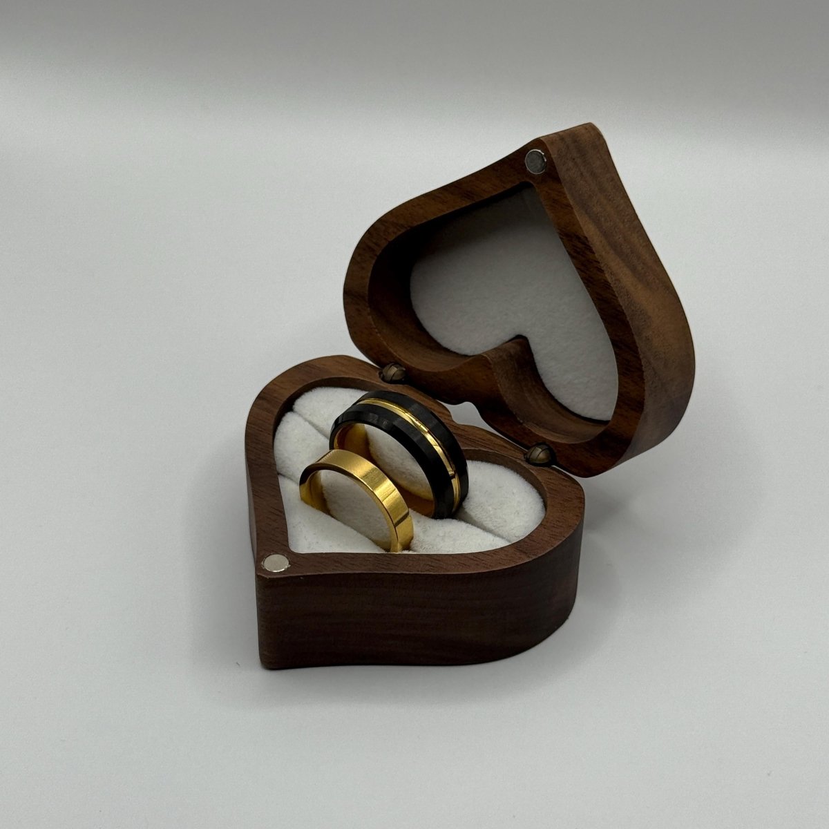 Stainless Steel and Tungsten Ring Gold & Black Couple Design | “Eryndira - CouplesPicks