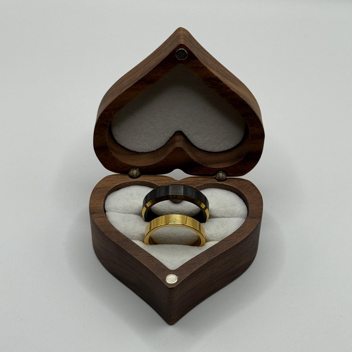 Stainless Steel and Tungsten Ring Gold & Black Design | “Nyxaris - CouplesPicks