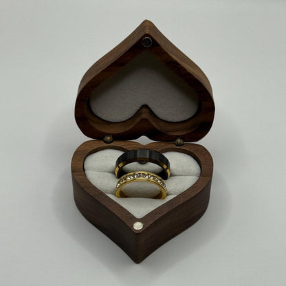 Stainless Steel and Tungsten Ring Gold & Black Zirconia Design | “Ebonyra - CouplesPicks
