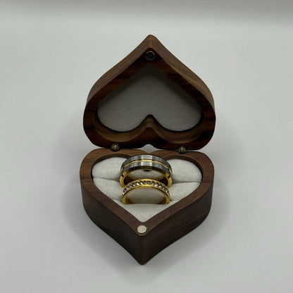 Stainless Steel and Tungsten Ring Silver & Gold Design | “Amarossa - CouplesPicks