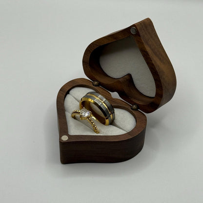 Stainless Steel and Tungsten Ring Silver & Gold Design | “Amarossa - CouplesPicks