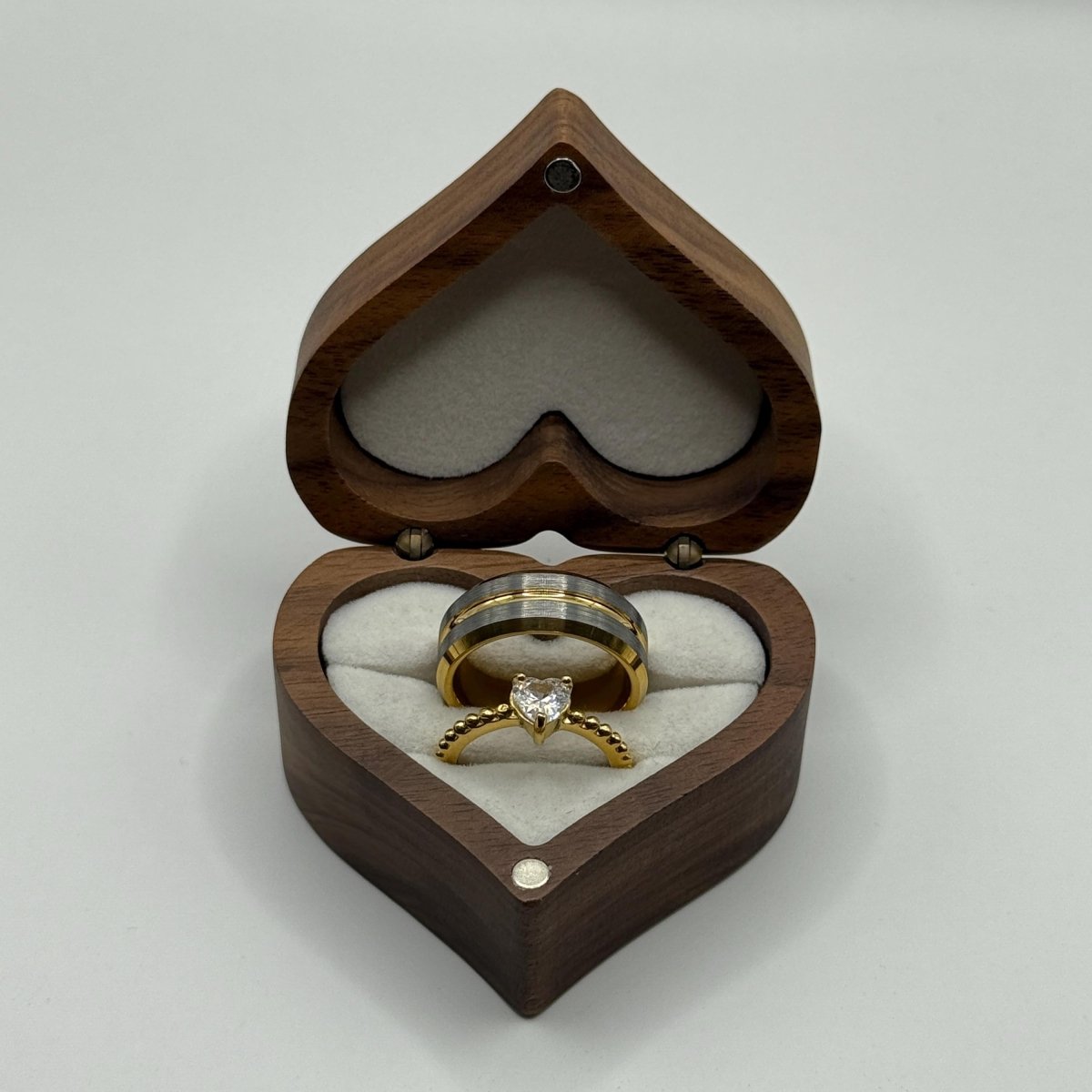 Stainless Steel and Tungsten Ring Silver & Gold Design | “Amarossa - CouplesPicks