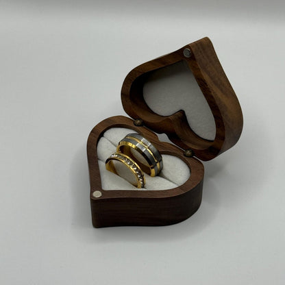 Stainless Steel and Tungsten Ring Silver & Gold Design | “Amarossa - CouplesPicks