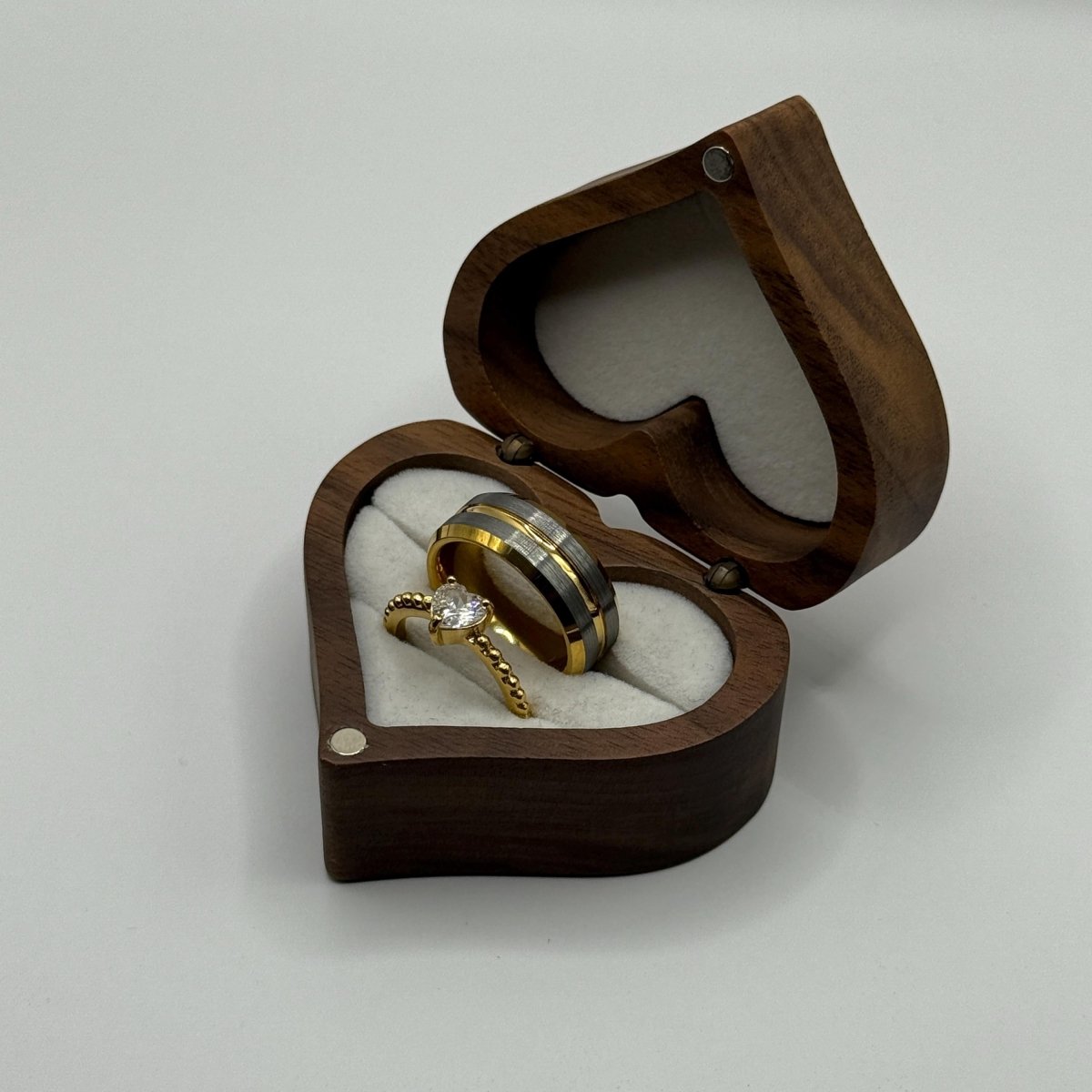 Stainless Steel and Tungsten Ring Silver & Gold Design | “Amarossa - CouplesPicks