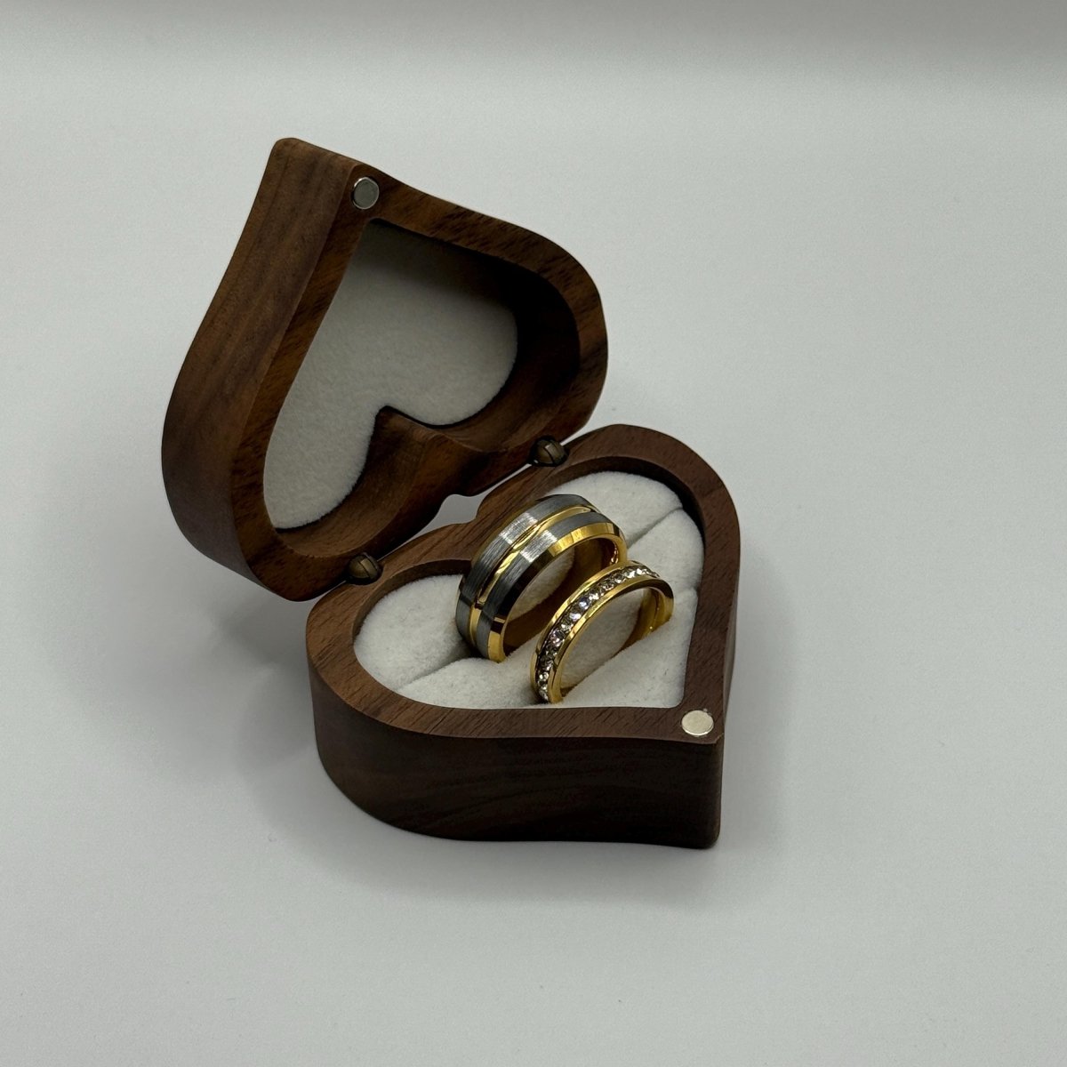 Stainless Steel and Tungsten Ring Silver & Gold Design | “Amarossa - CouplesPicks