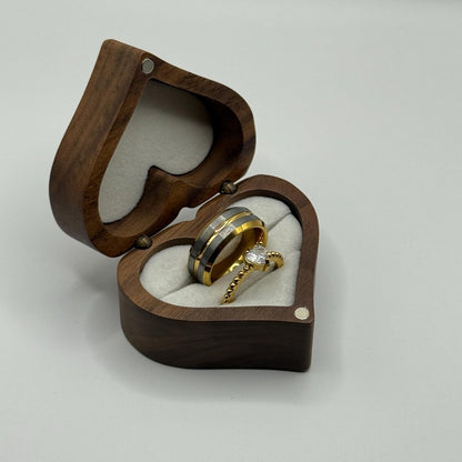 Stainless Steel and Tungsten Ring Silver & Gold Design | “Amarossa - CouplesPicks
