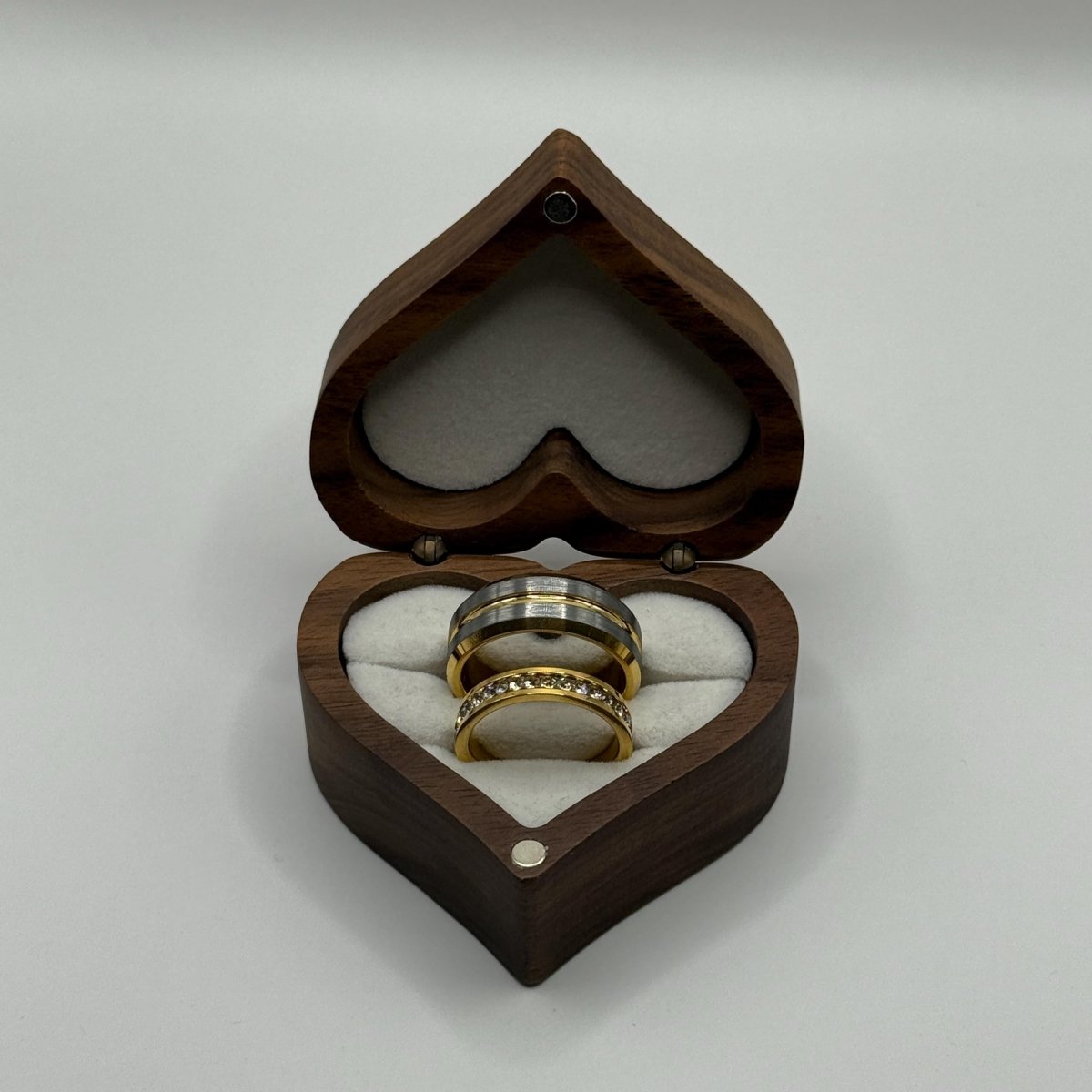 Stainless Steel and Tungsten Ring Silver & Gold Design | “Amarossa - CouplesPicks