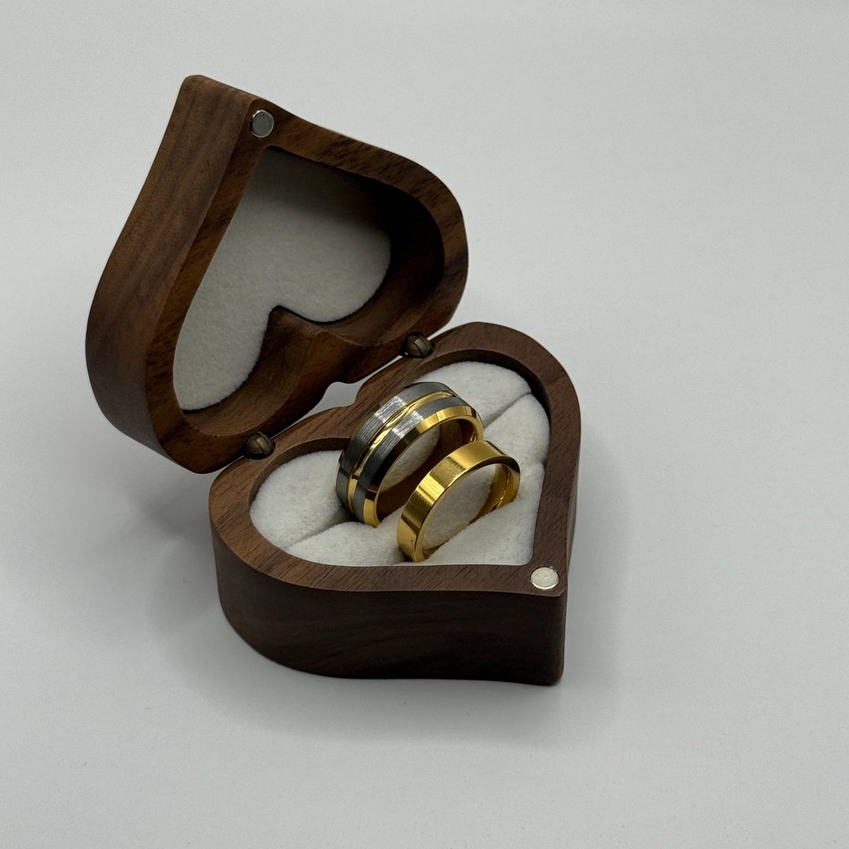 Stainless Steel and Tungsten Ring Silver & Gold Design | “Auremir - CouplesPicks