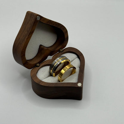 Stainless Steel and Tungsten Ring Silver & Gold Design | “Auremir - CouplesPicks