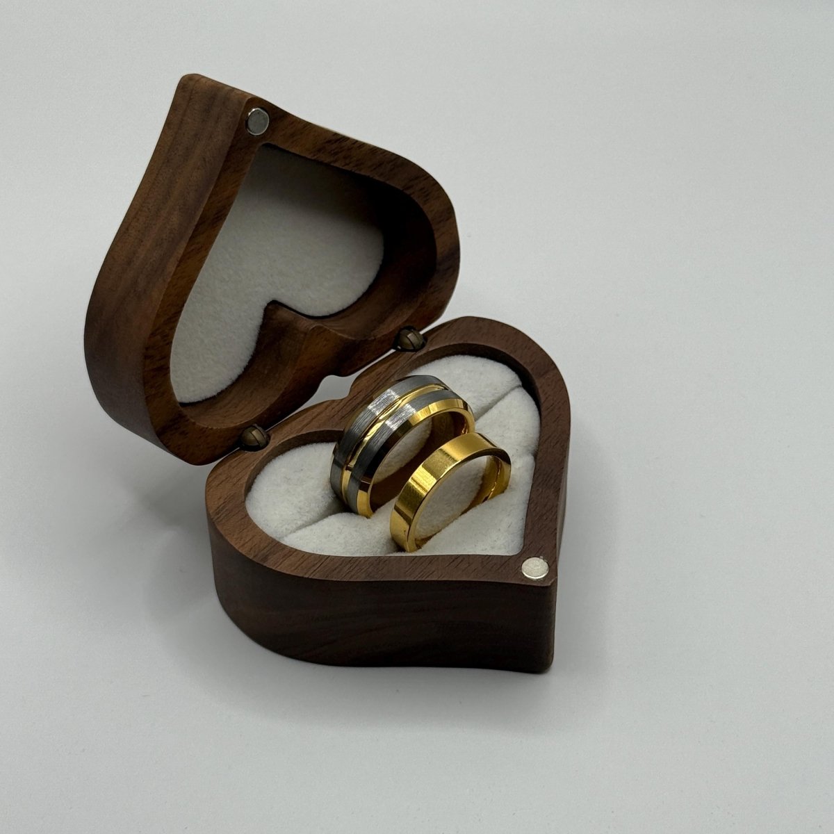 Stainless Steel and Tungsten Ring Silver & Gold Design | “Auremir - CouplesPicks