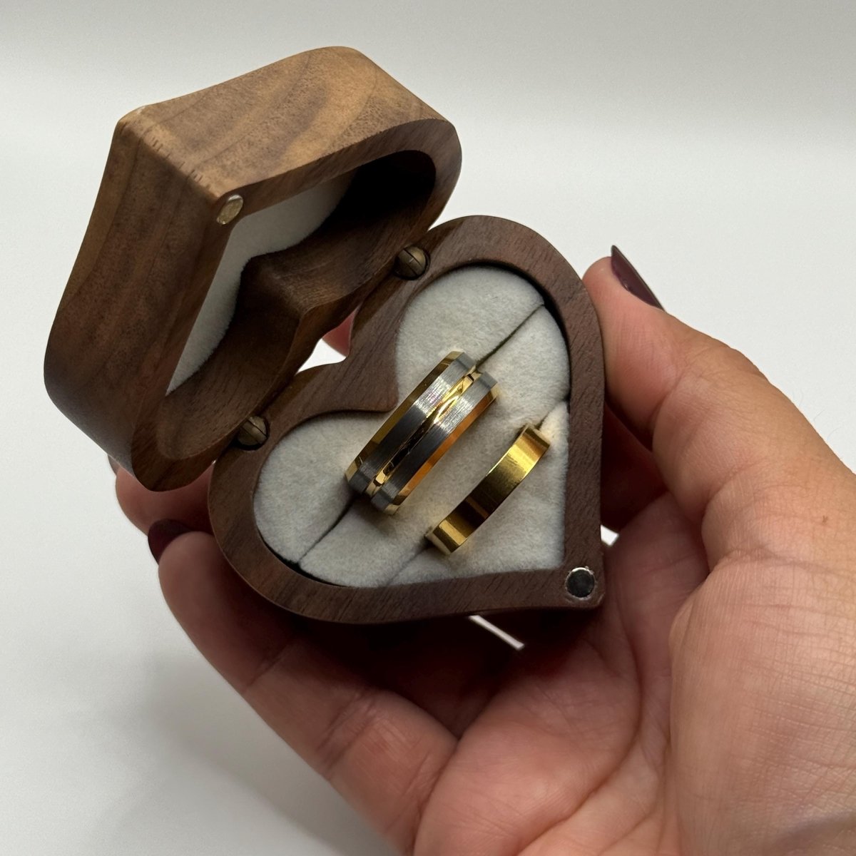 Stainless Steel and Tungsten Ring Silver & Gold Design | “Auremir - CouplesPicks
