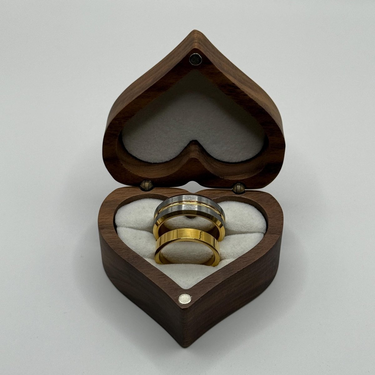 Stainless Steel and Tungsten Ring Silver & Gold Design | “Auremir - CouplesPicks