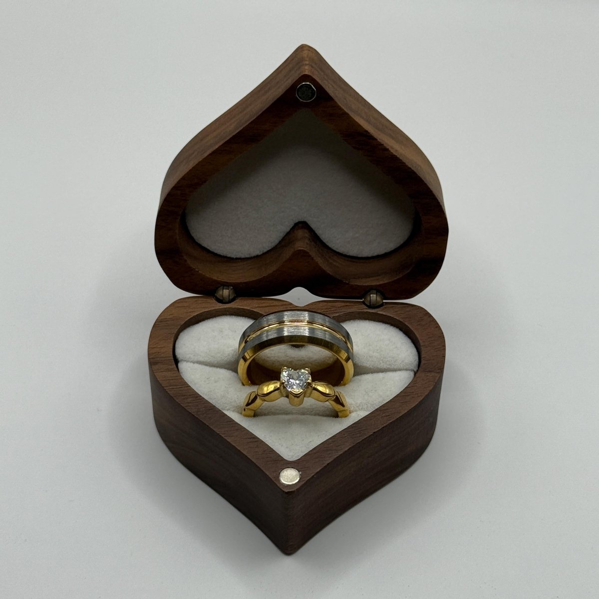 Stainless Steel and Tungsten Ring Silver & Gold Design | “Lioraen - CouplesPicks