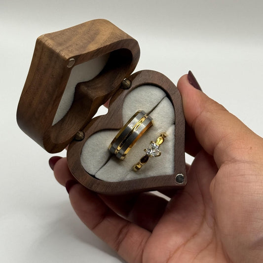 Stainless Steel and Tungsten Ring Silver & Gold Design | “Lioraen - CouplesPicks