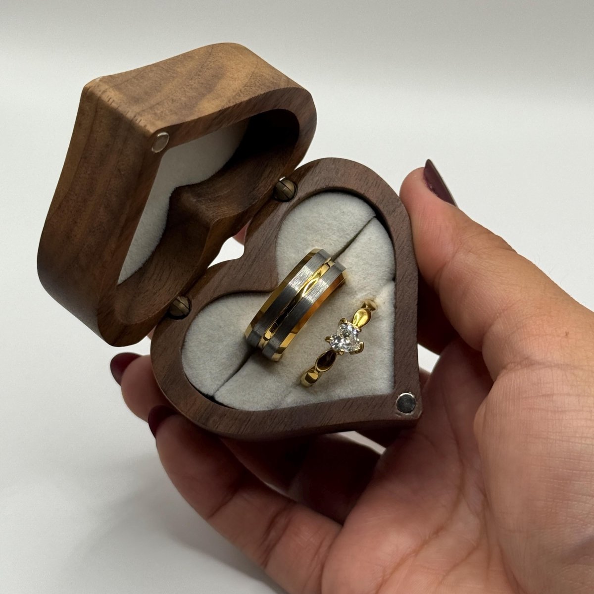 Stainless Steel and Tungsten Ring Silver & Gold Design | “Lioraen - CouplesPicks