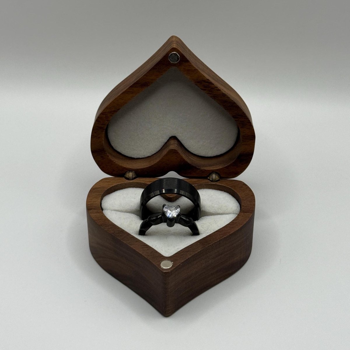 Stainless Steel Ring Black Blossom Design | “Eternal Bloom - CouplesPicks