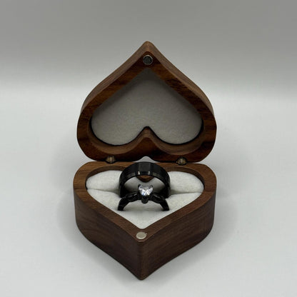Stainless Steel Ring Black Blossom Design | “Eternal Bloom - CouplesPicks