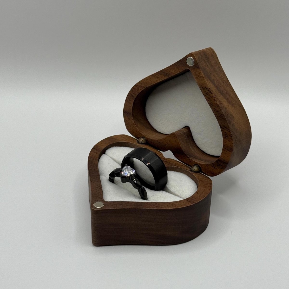 Stainless Steel Ring Black Blossom Design | “Eternal Bloom - CouplesPicks