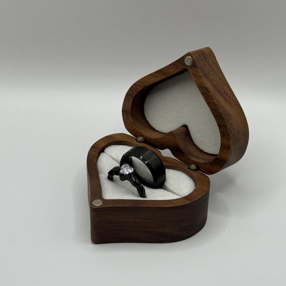 Stainless Steel Ring Black Blossom Design | “Eternal Bloom - CouplesPicks