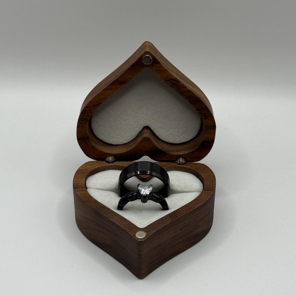 Stainless Steel Ring – Black Blossom Design | “Eternal Bloom” - CouplesPicks