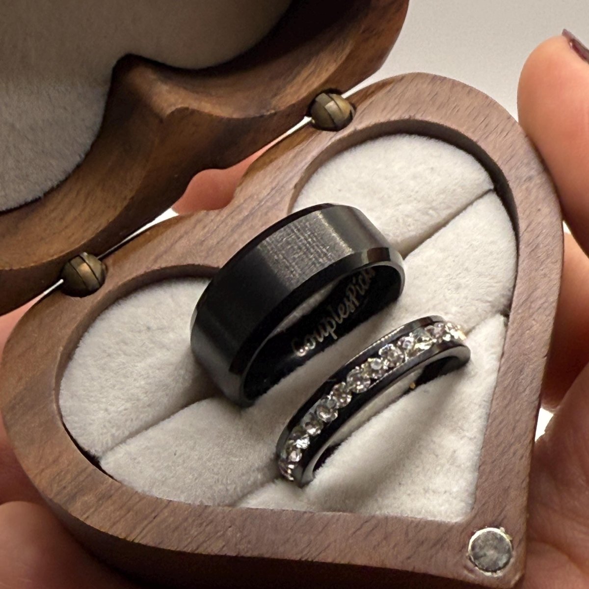 Stainless Steel Ring Black Celestial Design | “Starlight Row - CouplesPicks