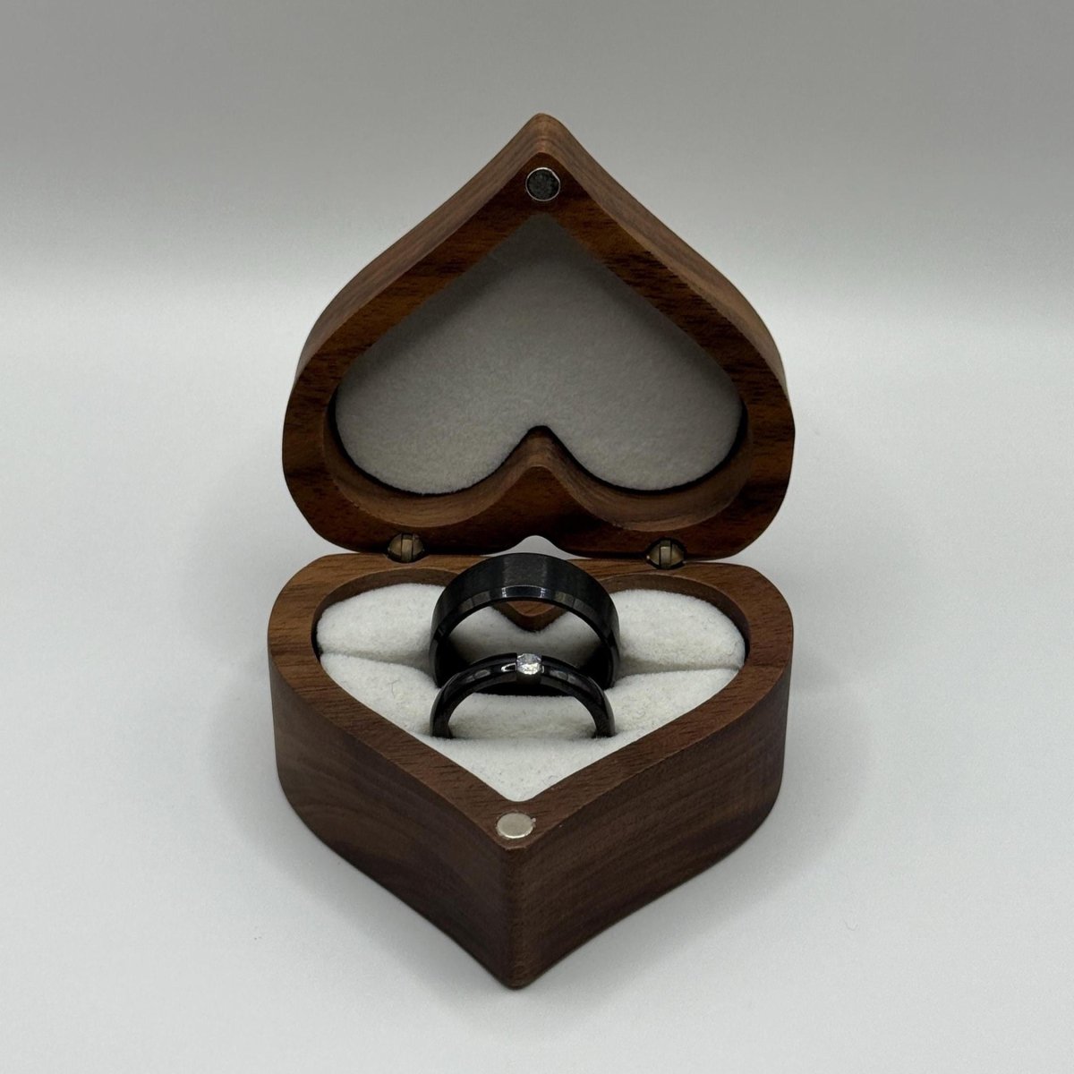 Stainless Steel Ring Black Lunar Design | “Luna Bond - CouplesPicks