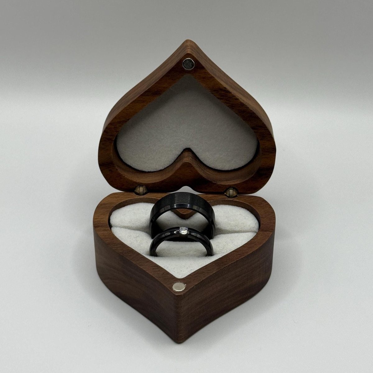 Stainless Steel Ring Black Lunar Design | “Luna Bond - CouplesPicks