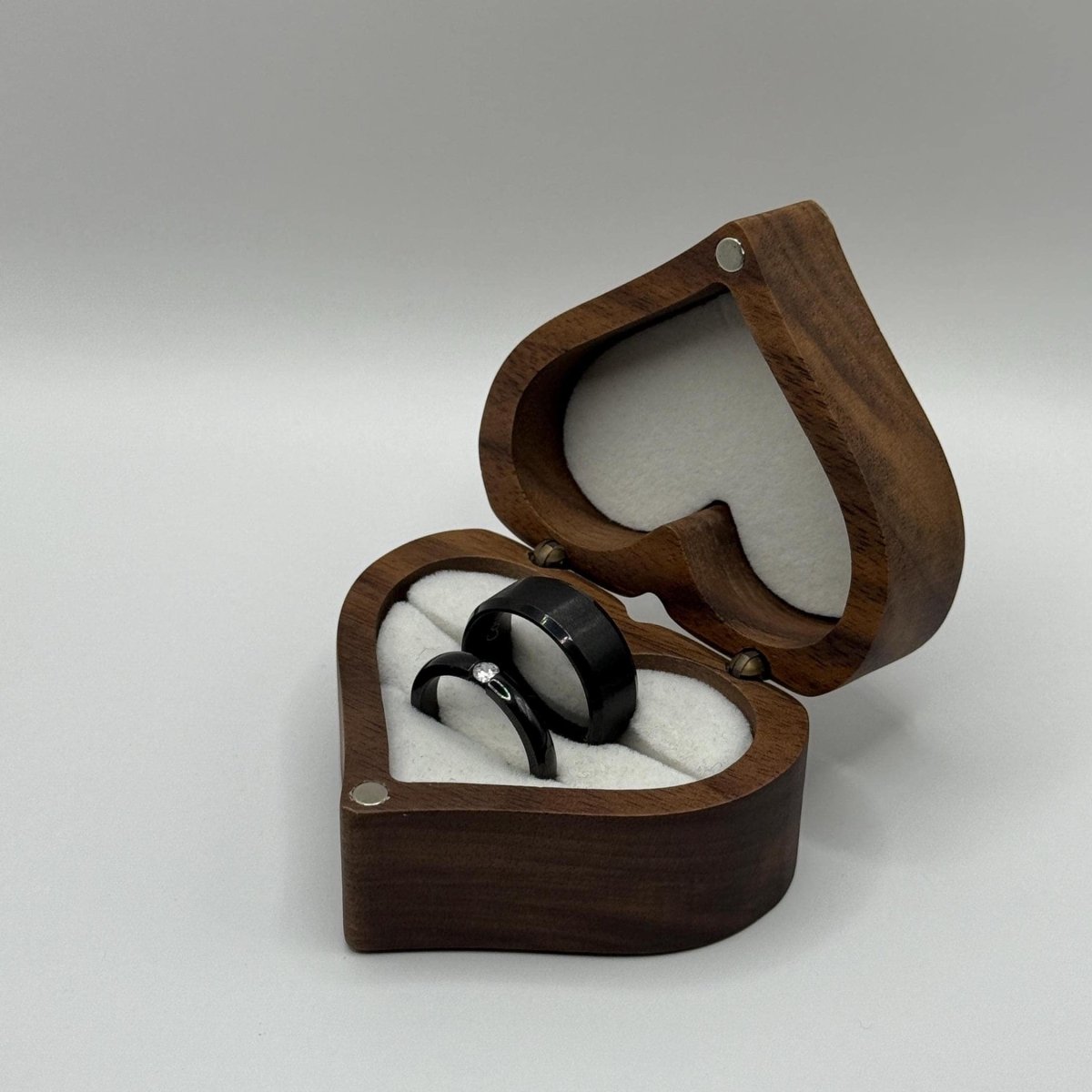 Stainless Steel Ring Black Lunar Design | “Luna Bond - CouplesPicks
