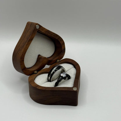 Stainless Steel Ring Black & Silver Design | “Lunar Knot - CouplesPicks