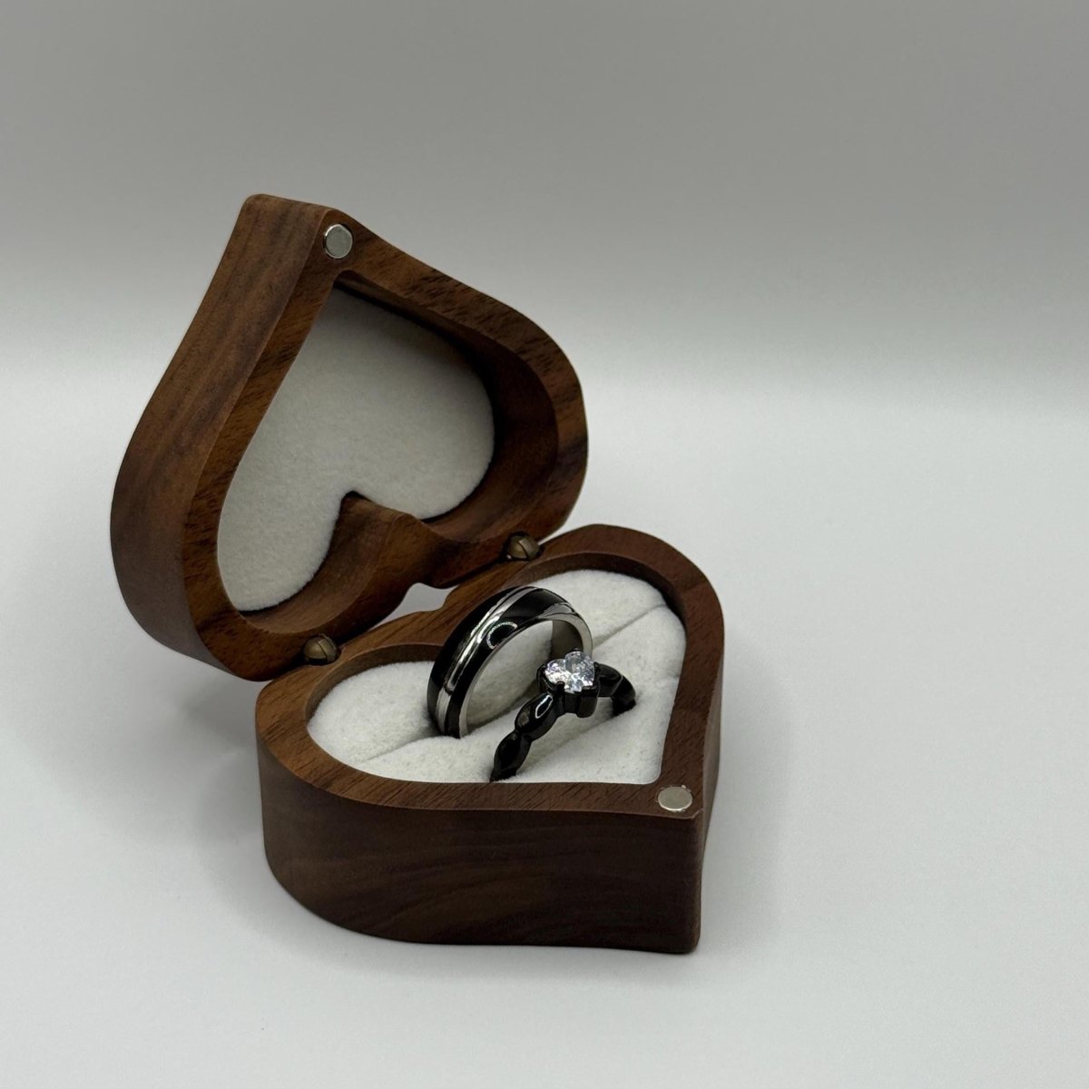 Stainless Steel Ring Black & Silver Design | “Lunar Knot - CouplesPicks