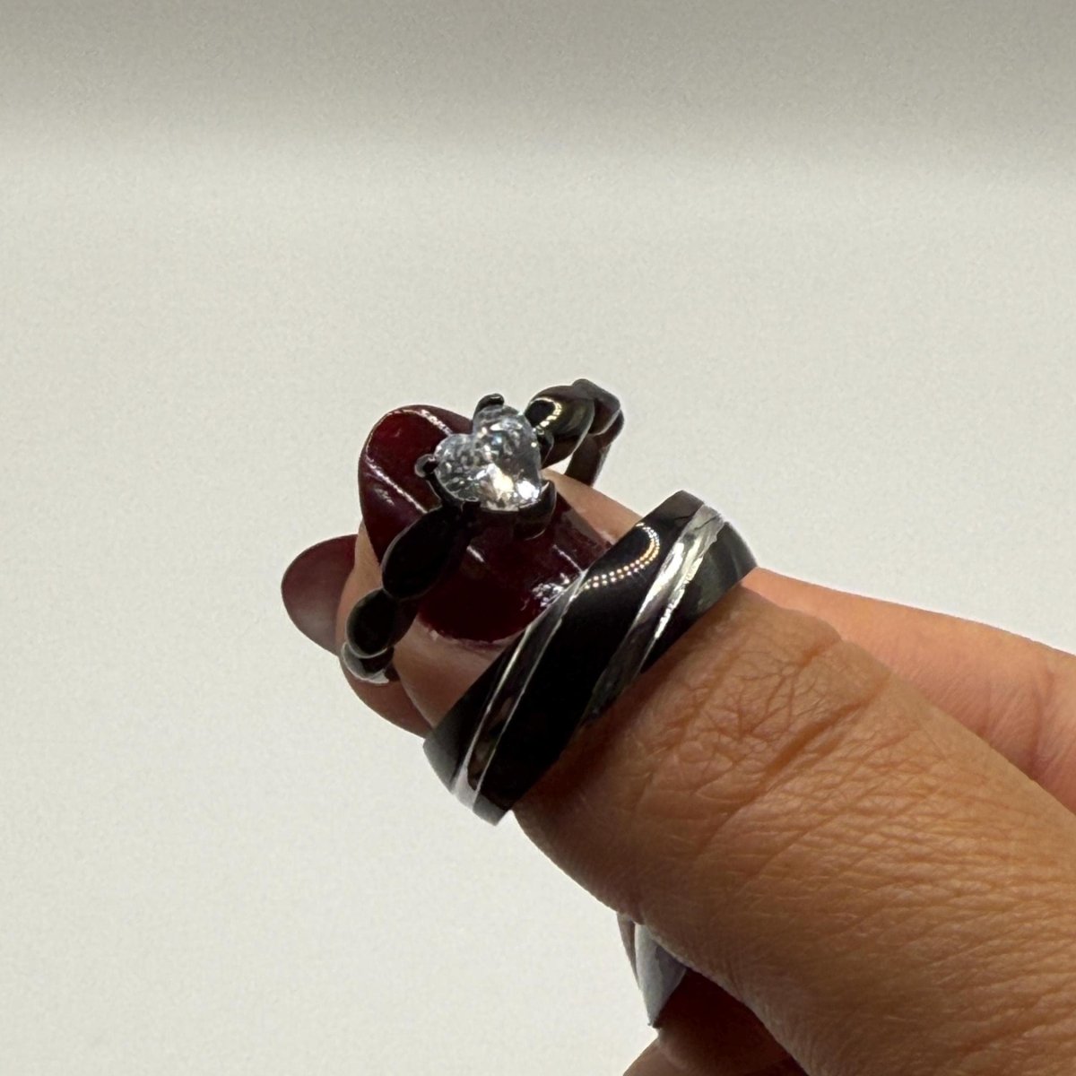 Stainless Steel Ring Black & Silver Design | “Lunar Knot - CouplesPicks