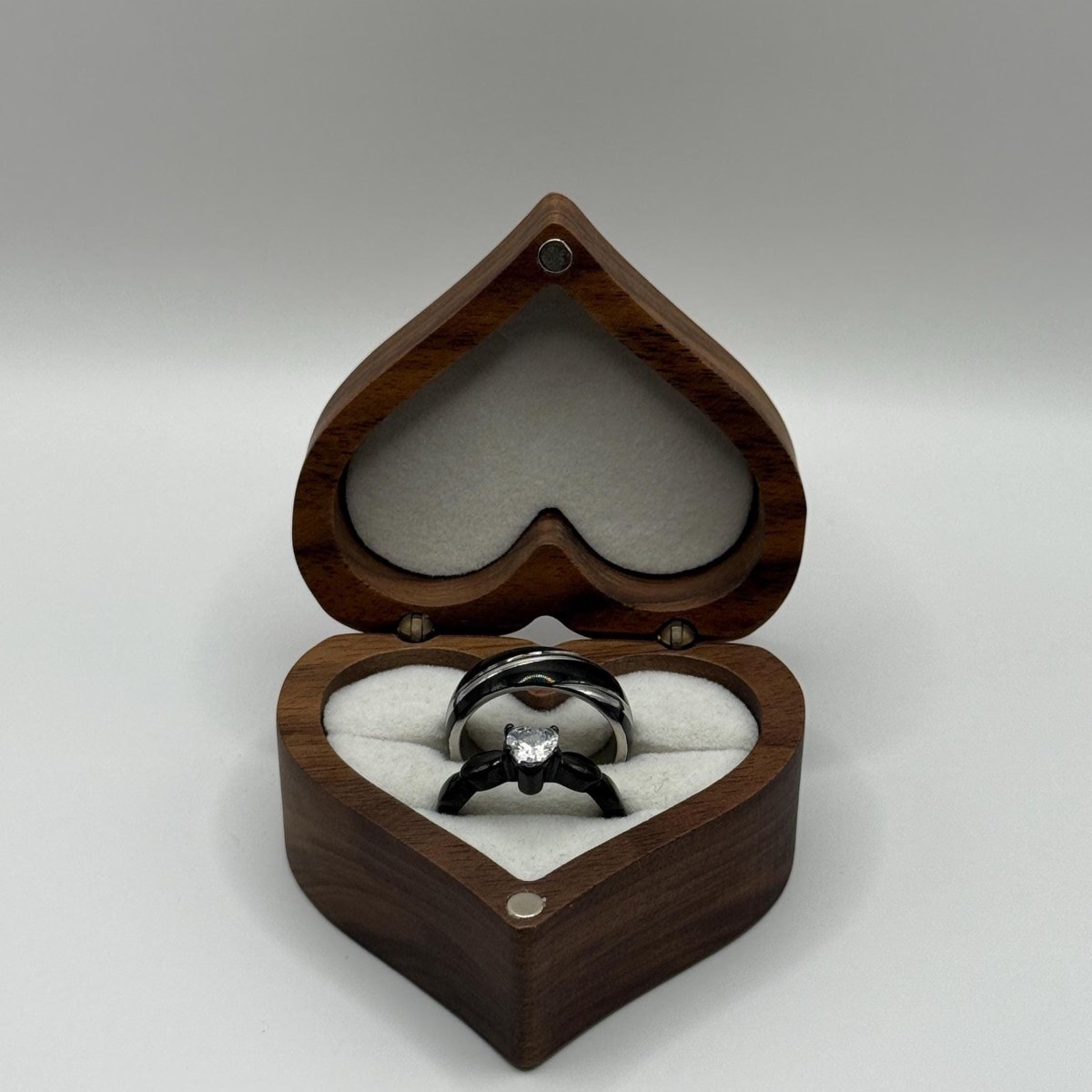 Stainless Steel Ring Black & Silver Design | “Lunar Knot - CouplesPicks