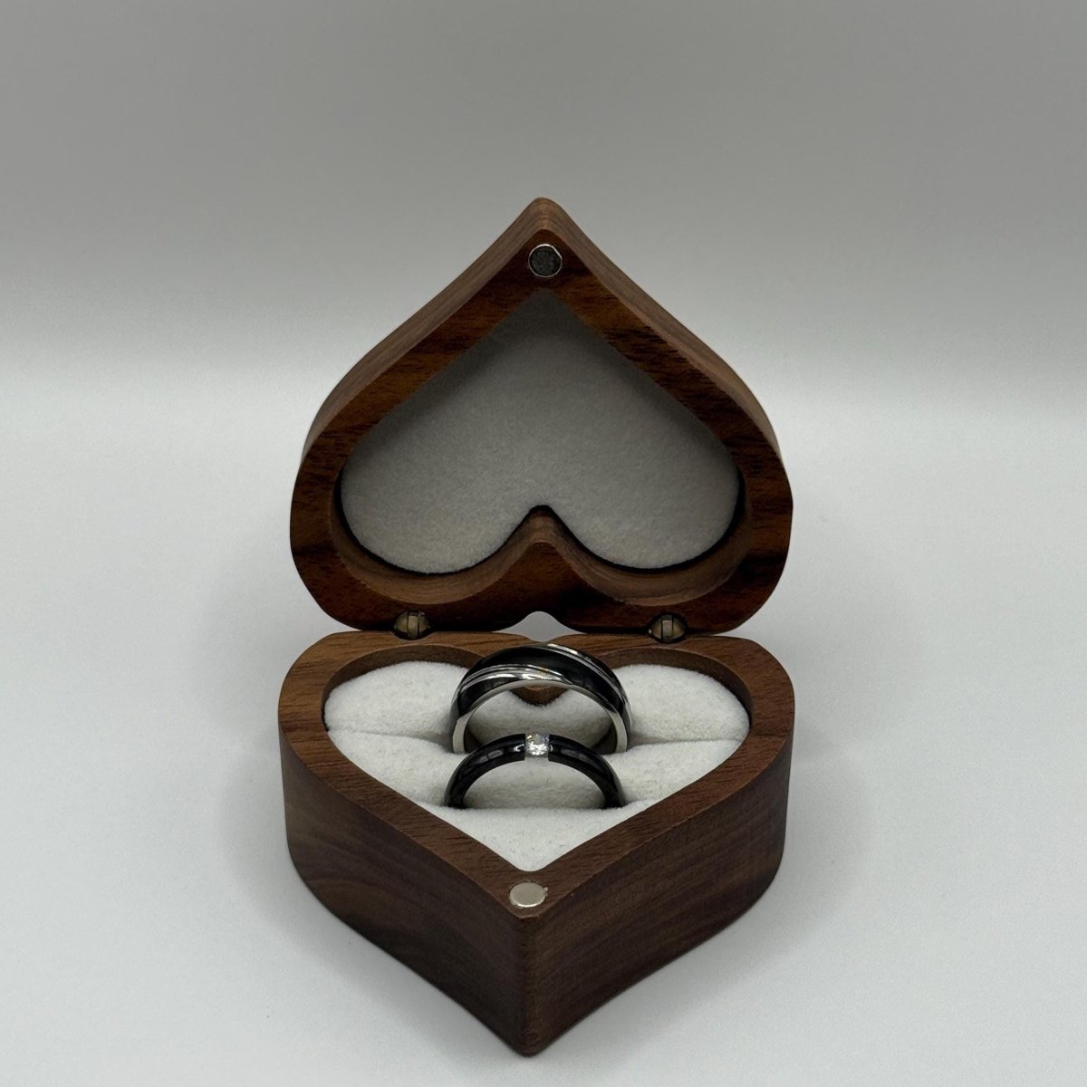 Stainless Steel Ring Black & Silver Design | “Nyxoria - CouplesPicks