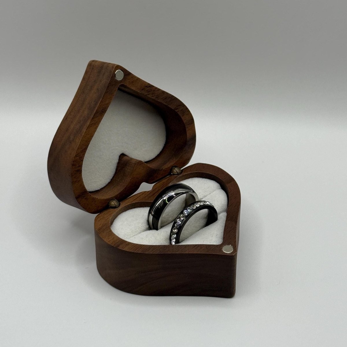 Stainless Steel Ring Black & Silver Design | “Twilight Spark - CouplesPicks