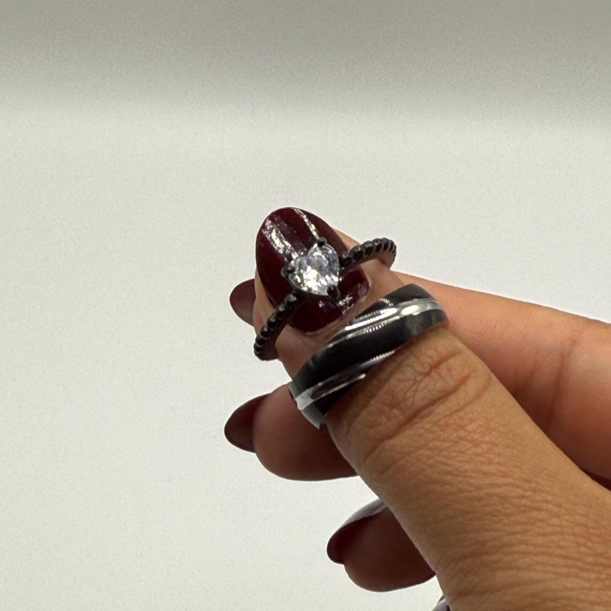 Stainless Steel Ring Black & Silver Design | “Zorynthia - CouplesPicks