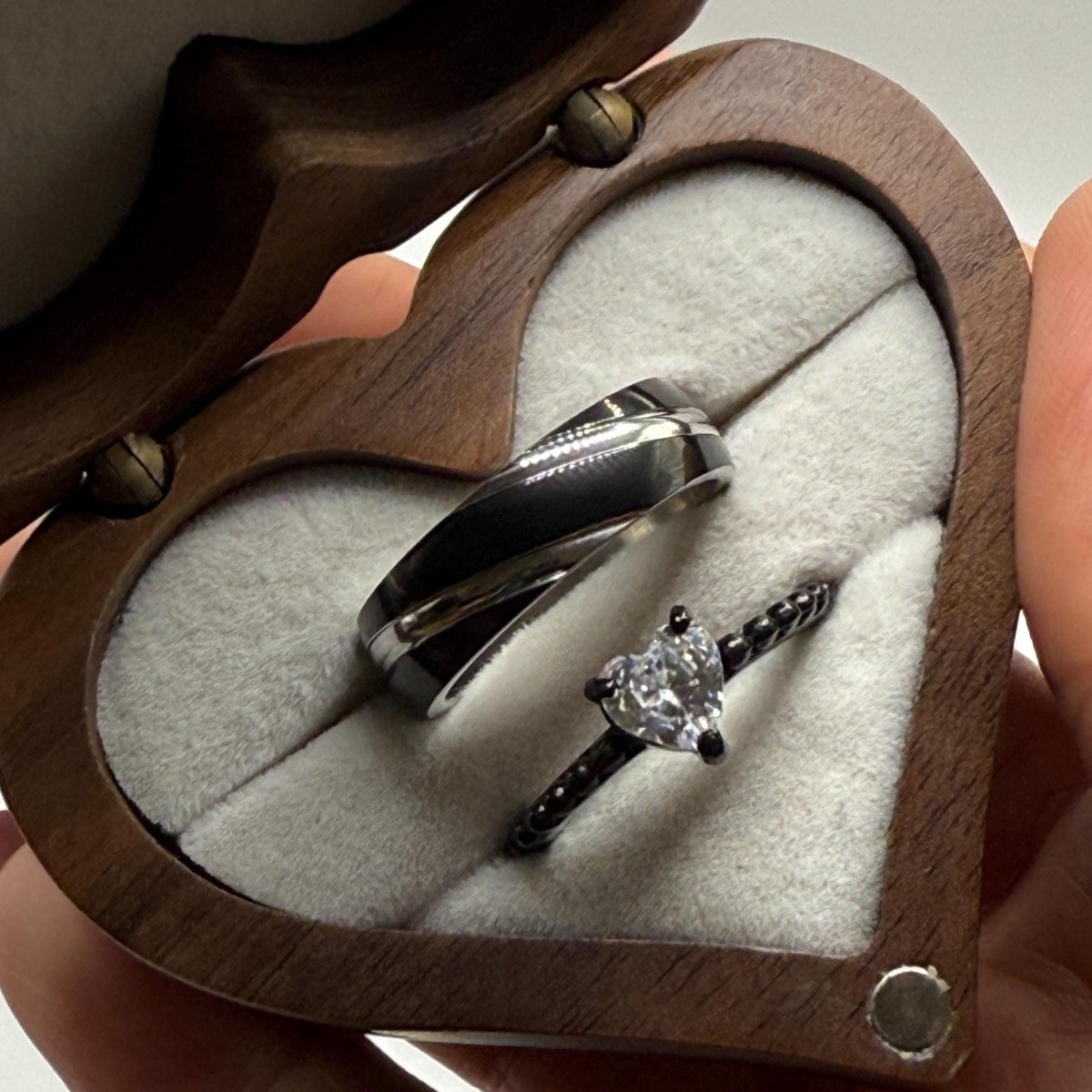 Stainless Steel Ring Black & Silver Design | “Zorynthia - CouplesPicks