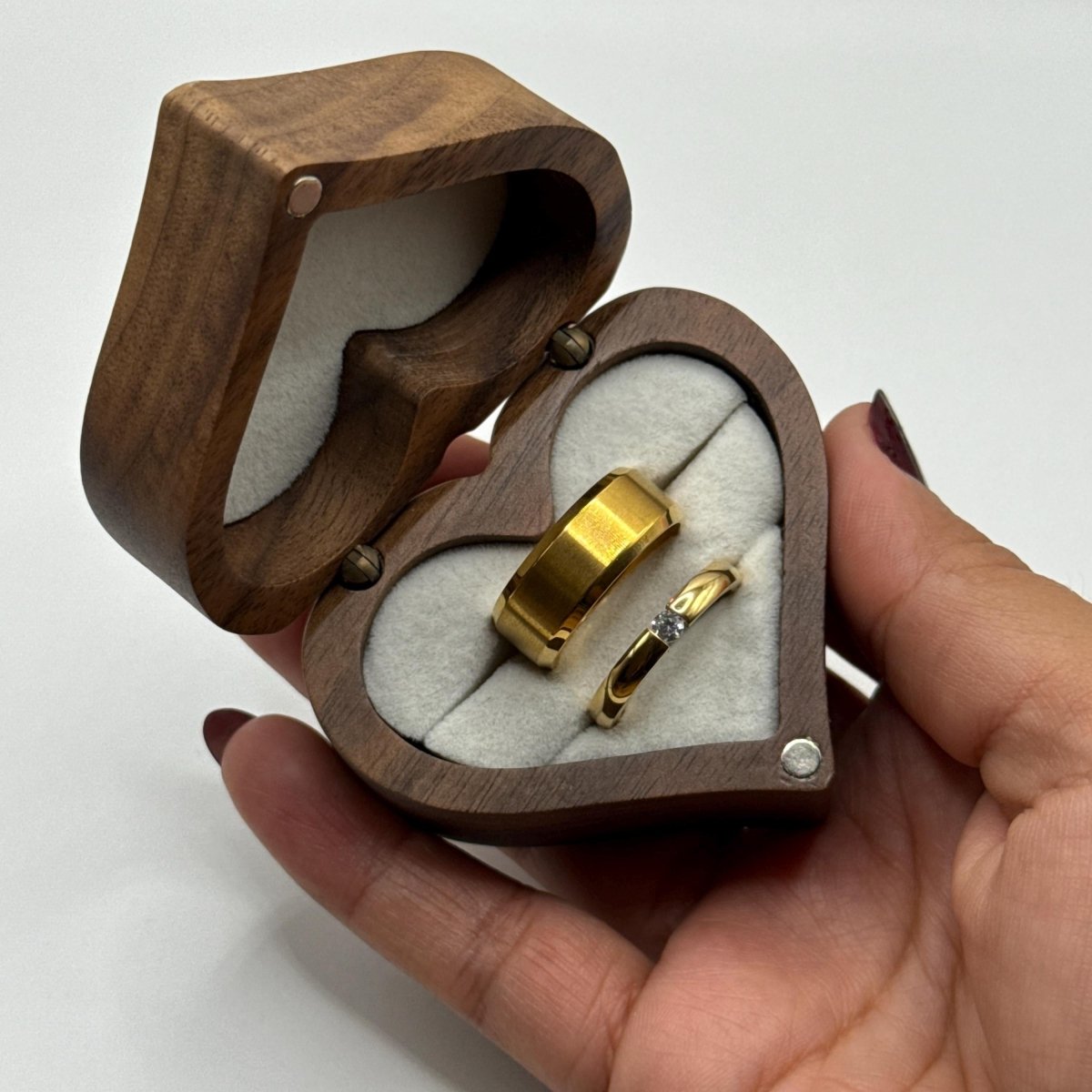 Stainless Steel Ring Gold Celestial Design | “Aurealis - CouplesPicks